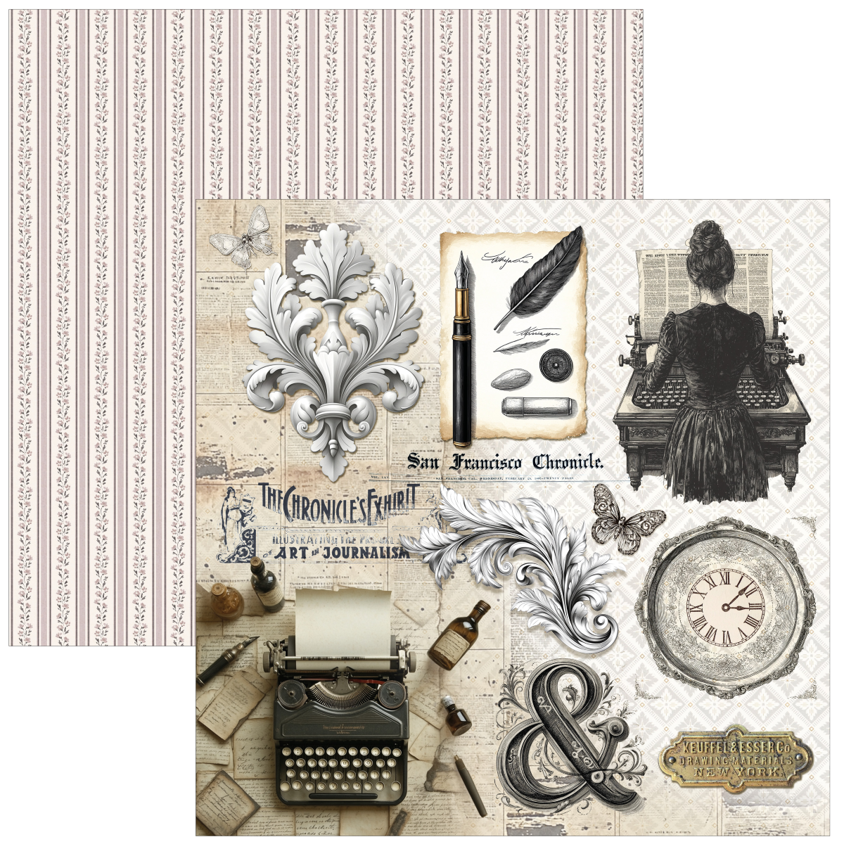 Ciao Bella Typographic Paper Pad 12"x12" 12/Pkg - Image 6