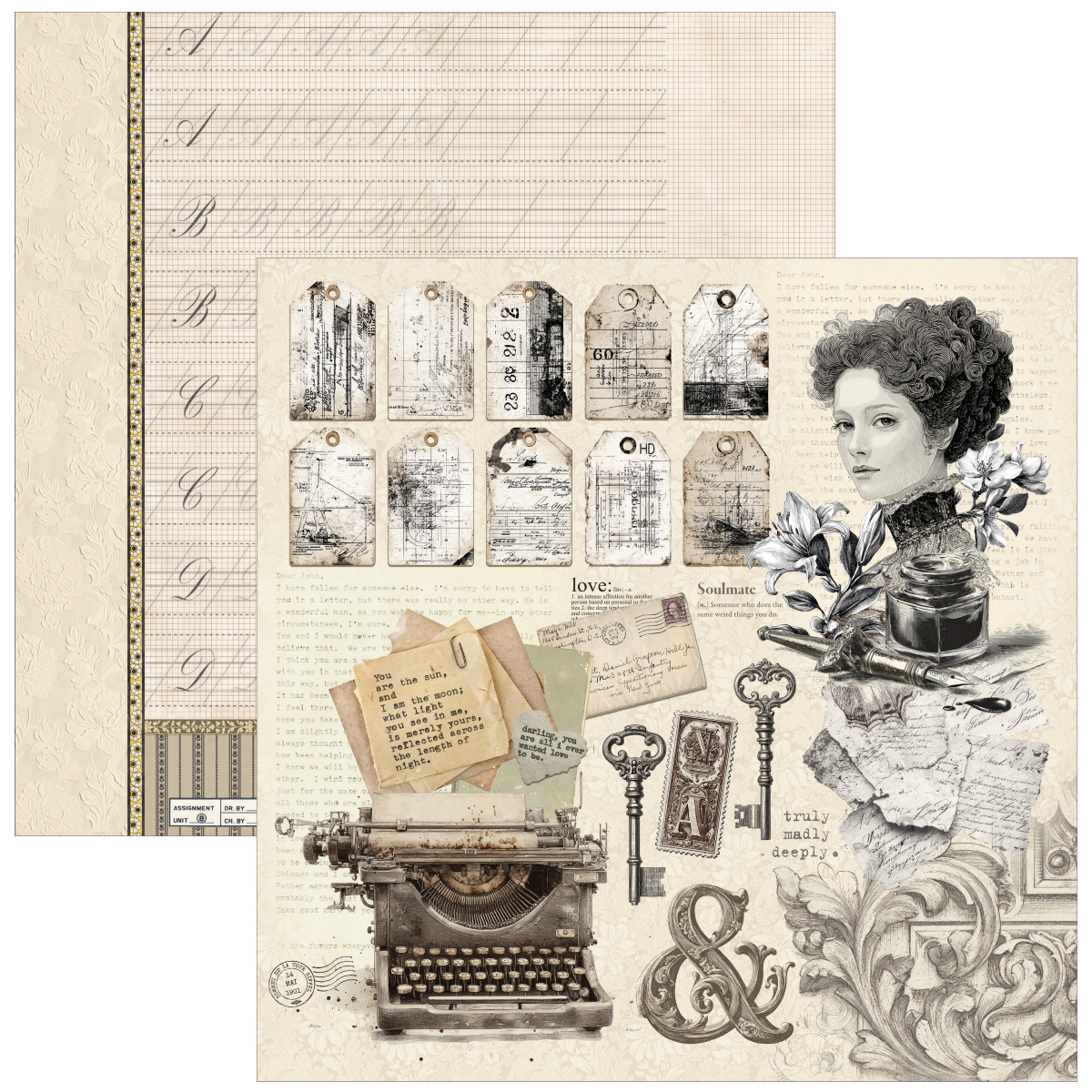 Ciao Bella Typographic Paper Pad 12"x12" 12/Pkg - Image 7