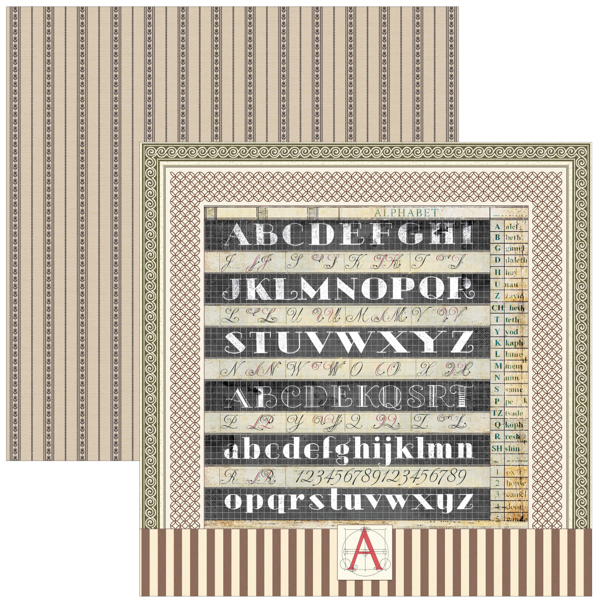 Ciao Bella Typographic Paper Pad 12"x12" 12/Pkg - Image 10