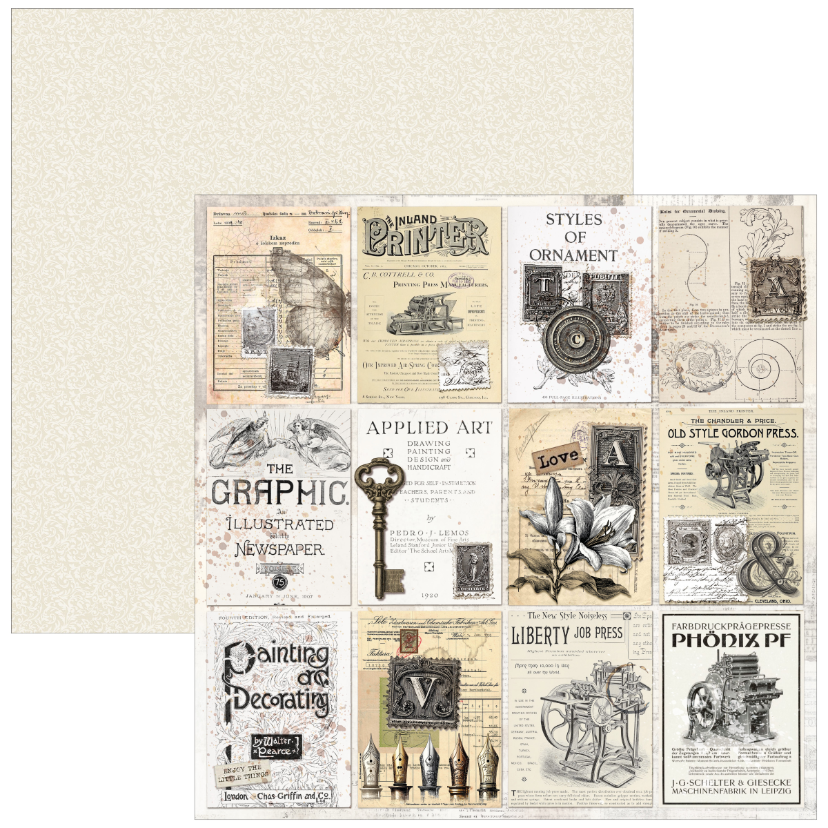 Ciao Bella Typographic Paper Pad 12"x12" 12/Pkg - Image 11