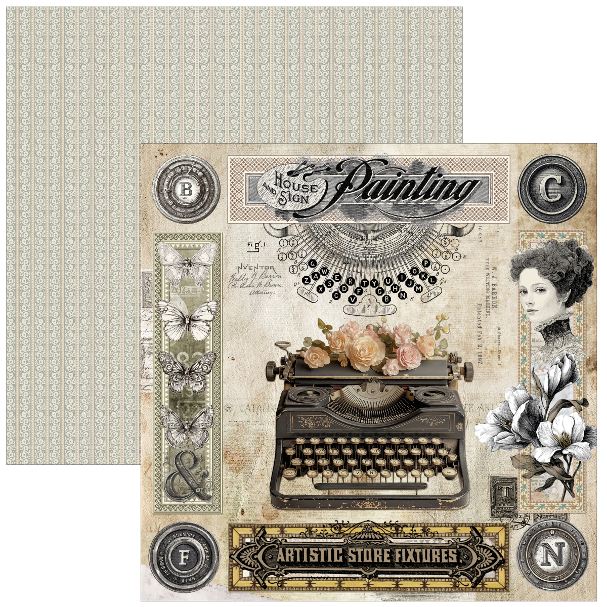 Ciao Bella Typographic Paper Pad 12"x12" 12/Pkg - Image 12