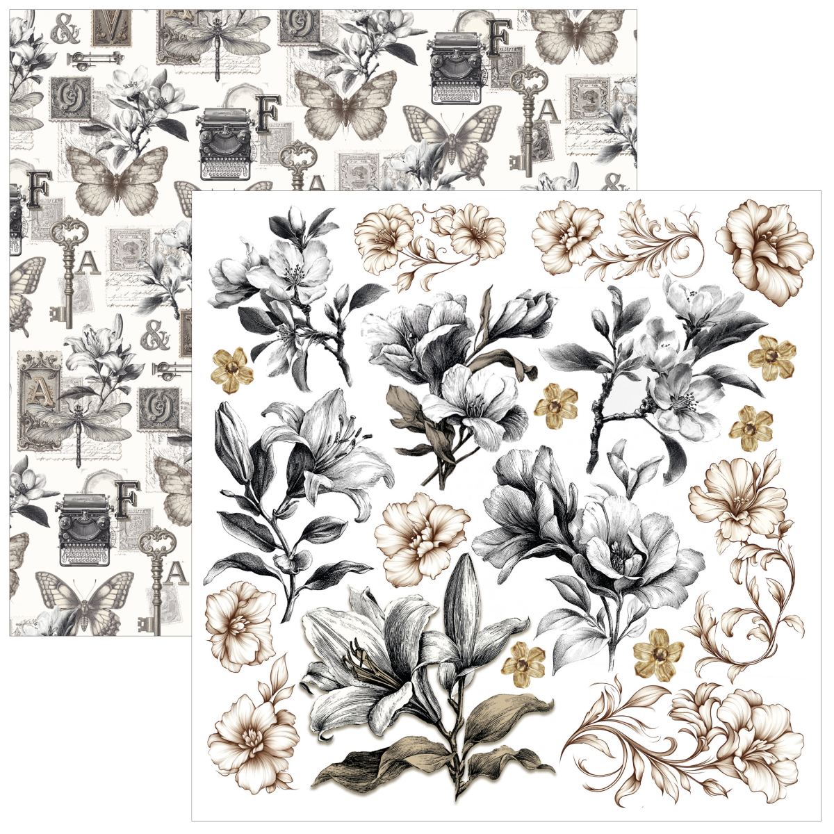 Ciao Bella Typographic Fussy Cut Pad 6"x6" 24/Pkg - Image 2