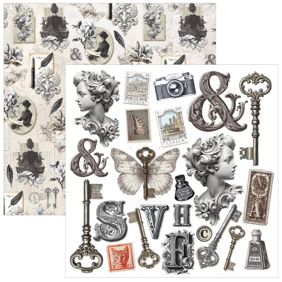 Ciao Bella Typographic Fussy Cut Pad 6"x6" 24/Pkg - Image 9