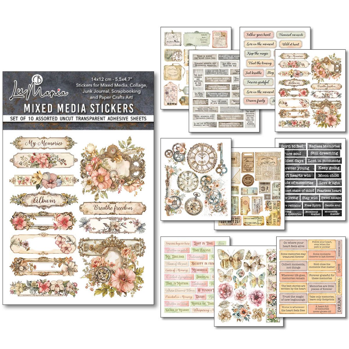 Ciao Bella Art Stickers - Lost in Time Pack of 10