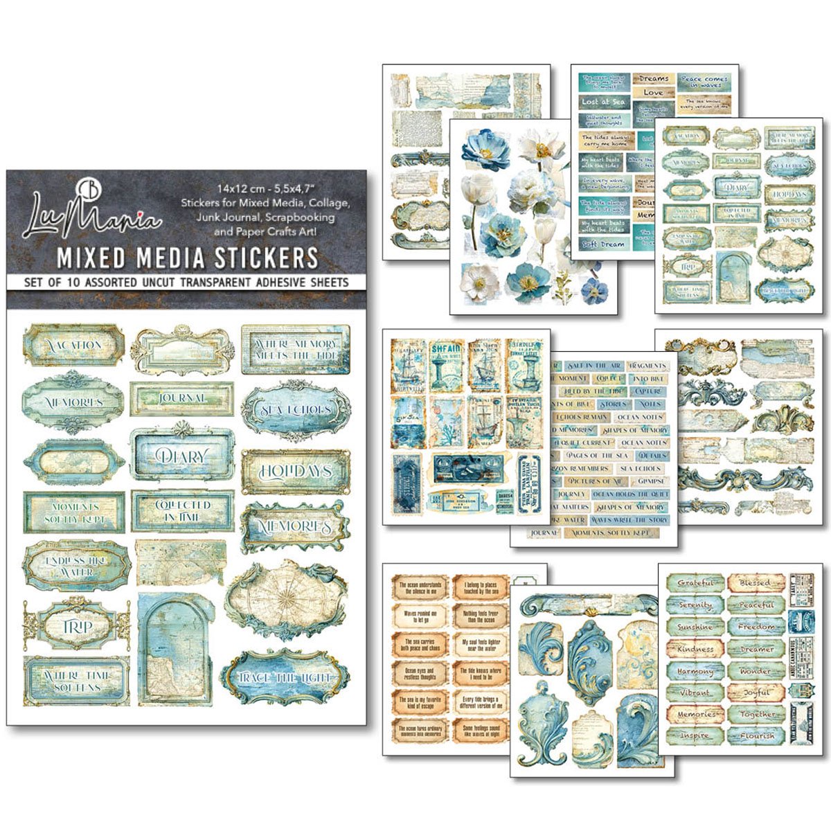 Ciao Bella Art Stickers - Edge of the Ocean Pack of 10
