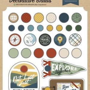 Echo Park It's Time to Travel Decorative Brads