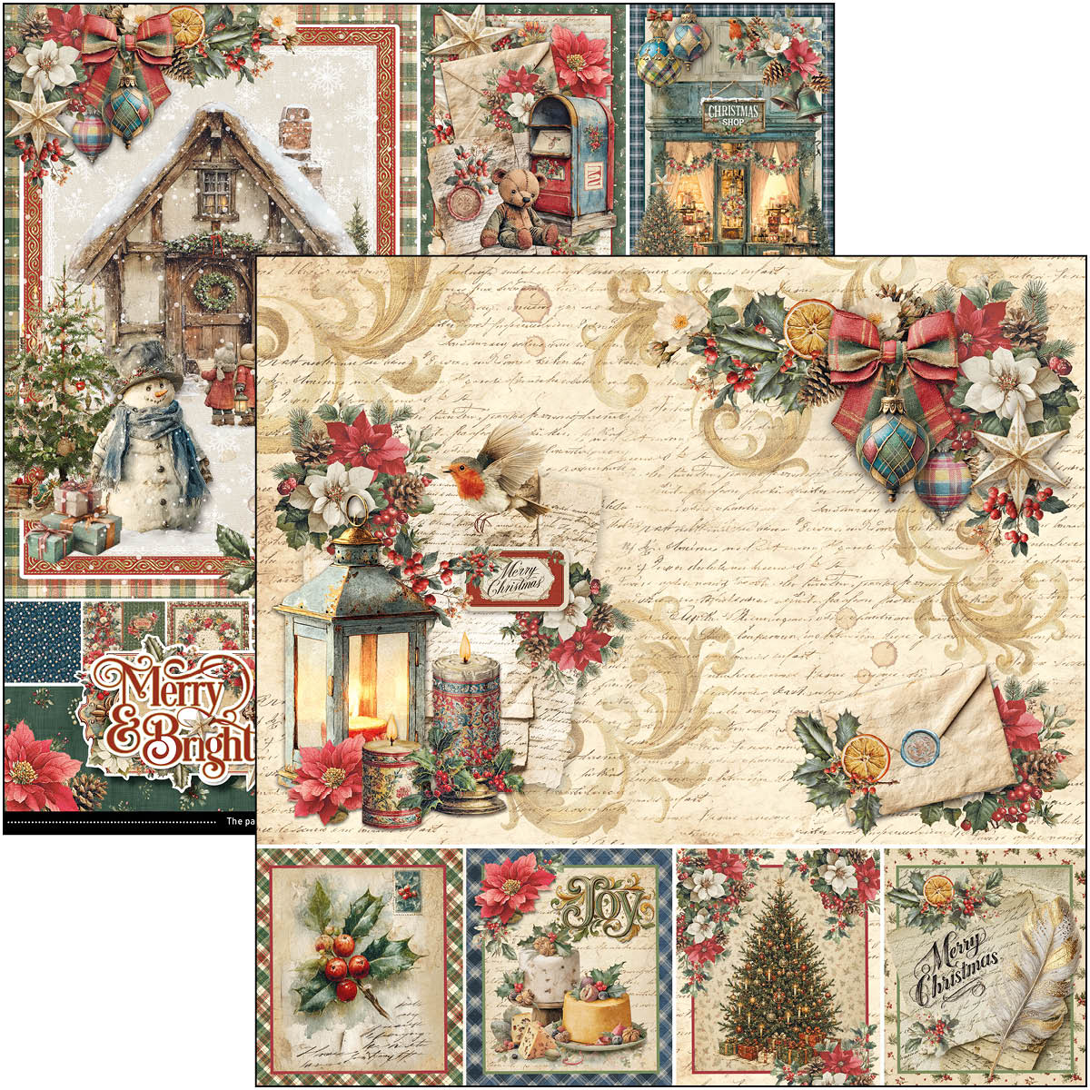 Alternative view of Merry & Bright Paper Pad 12"x12" 12/Pkg