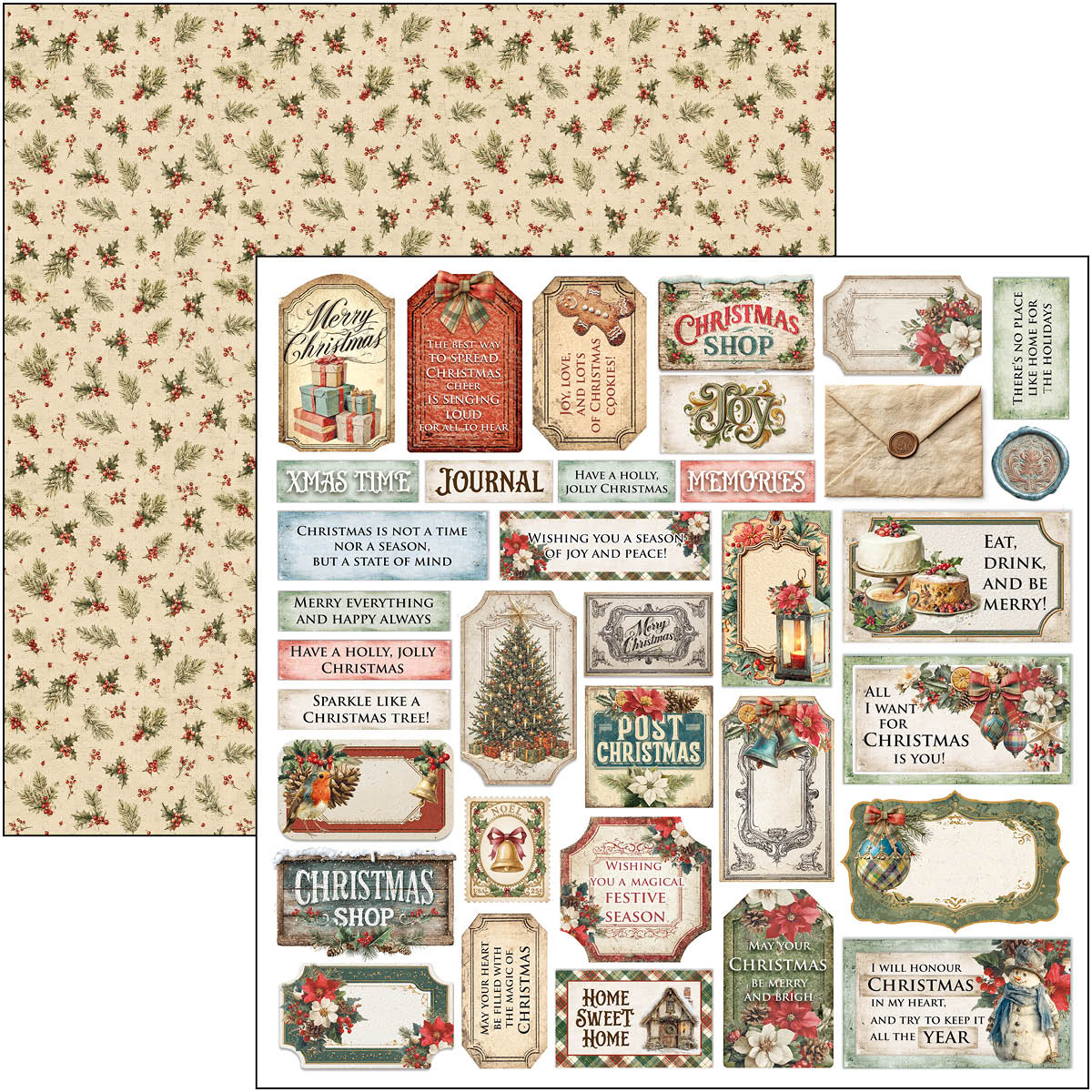Merry & Bright Paper Pad 12"x12" 12/Pkg - Image 7