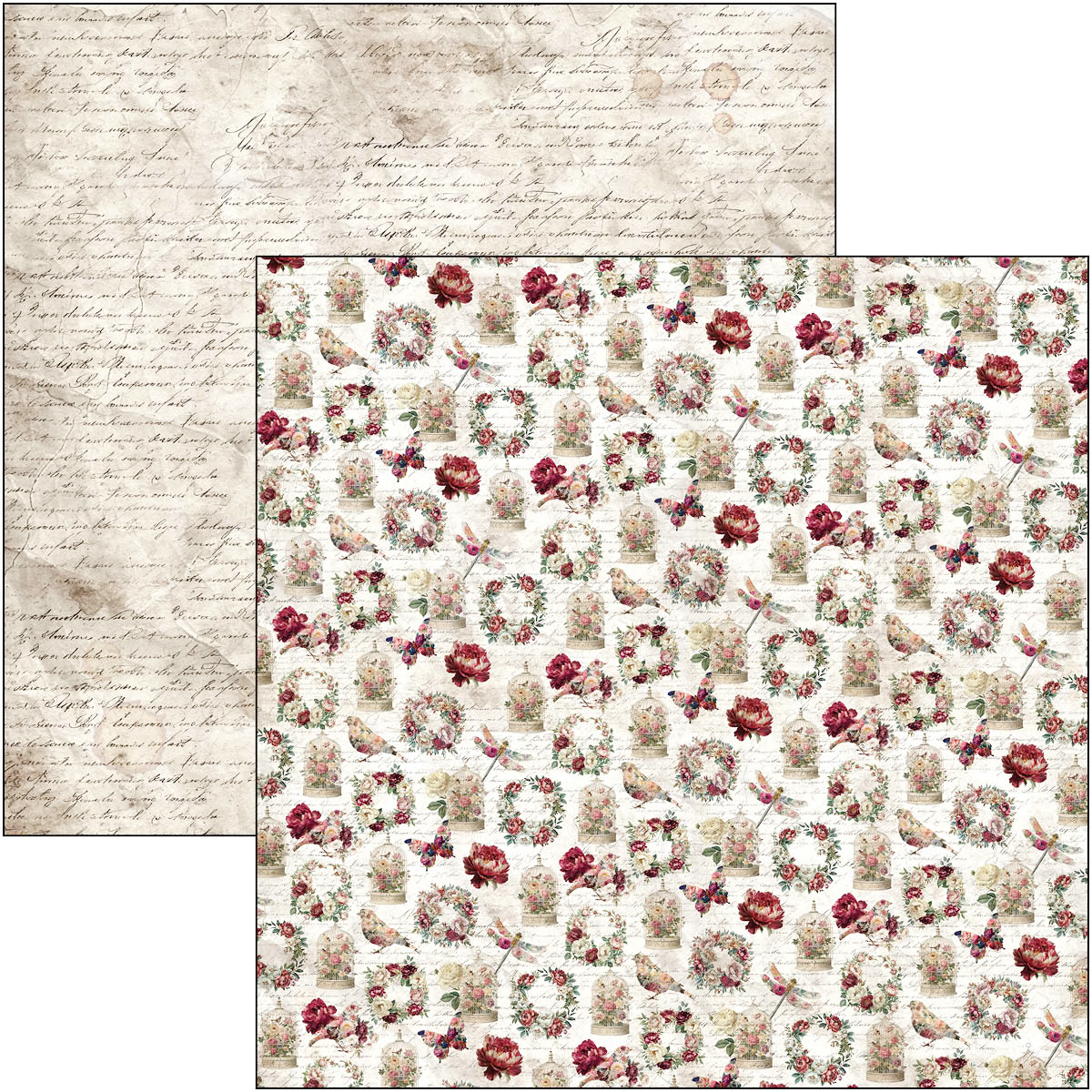 Bohemian Burgundy Patterns Pad 12"x12" 8/Pkg - Image 8