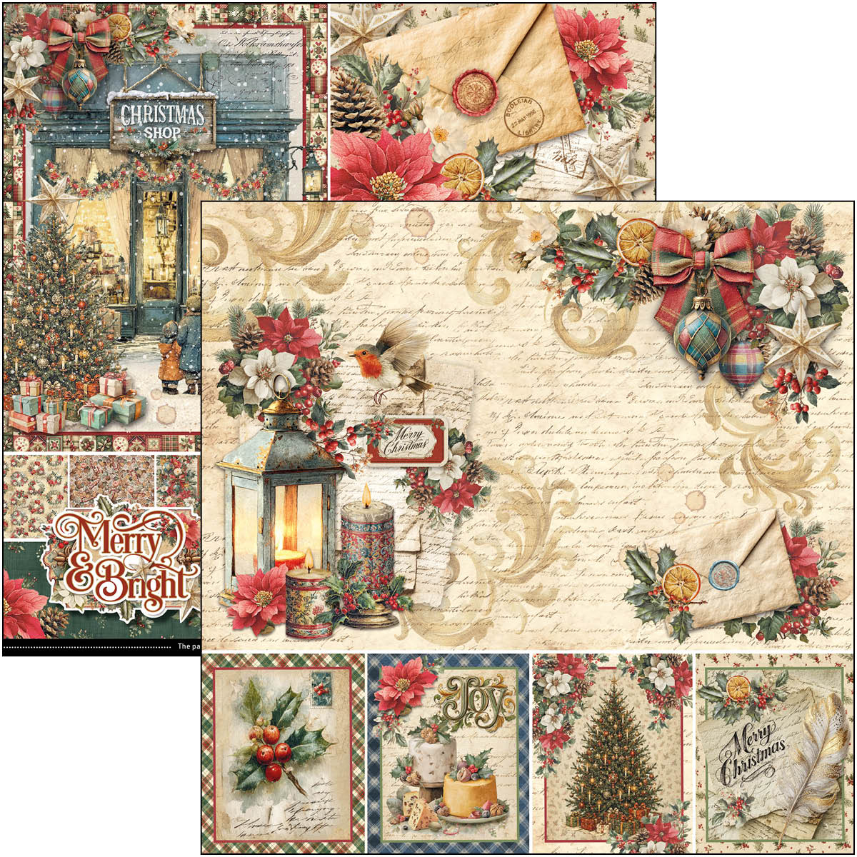Alternative view of Merry & Bright Paper Pad 8"x8" 12/Pkg