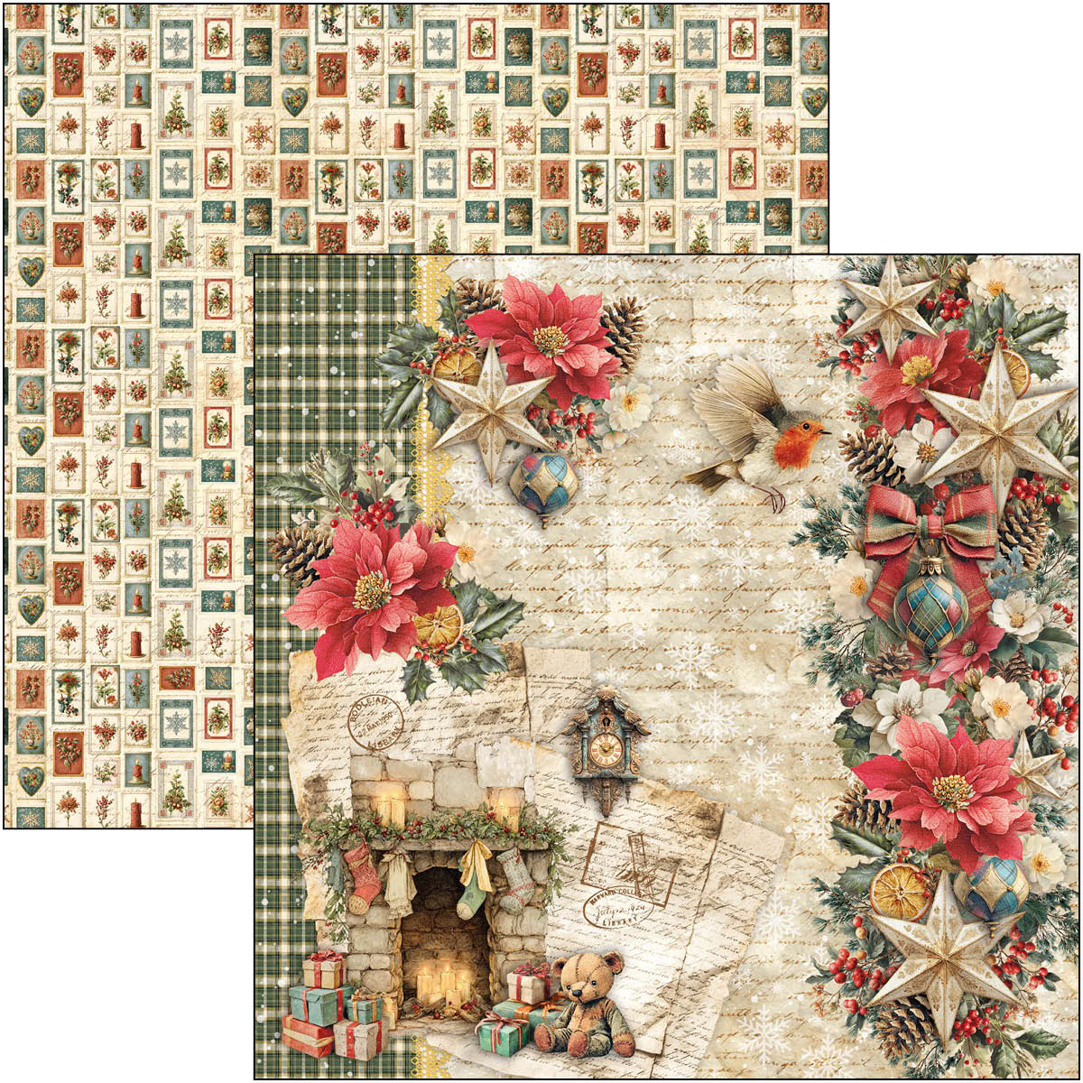 Merry & Bright Paper Pad 8"x8" 12/Pkg - Image 3