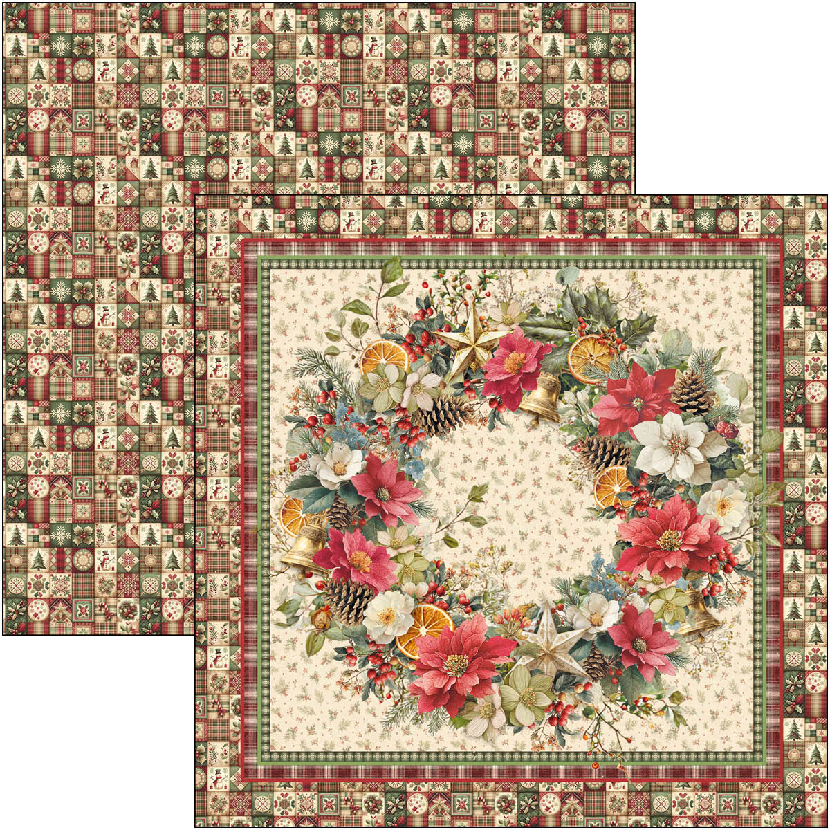 Merry & Bright Paper Pad 8"x8" 12/Pkg - Image 4
