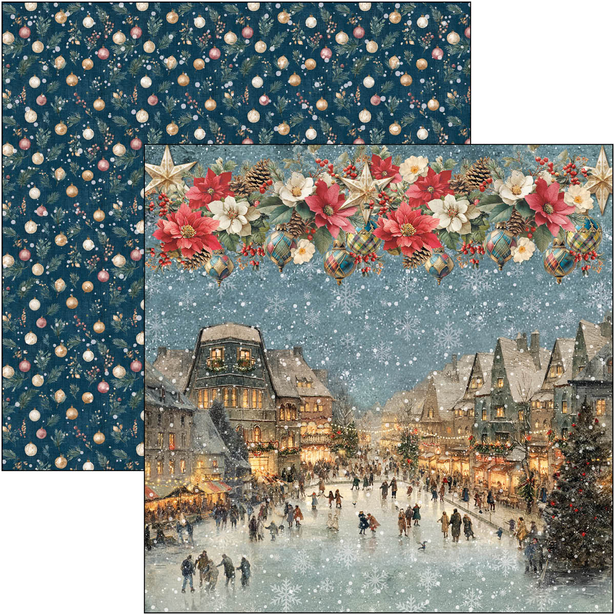 Merry & Bright Paper Pad 8"x8" 12/Pkg - Image 13