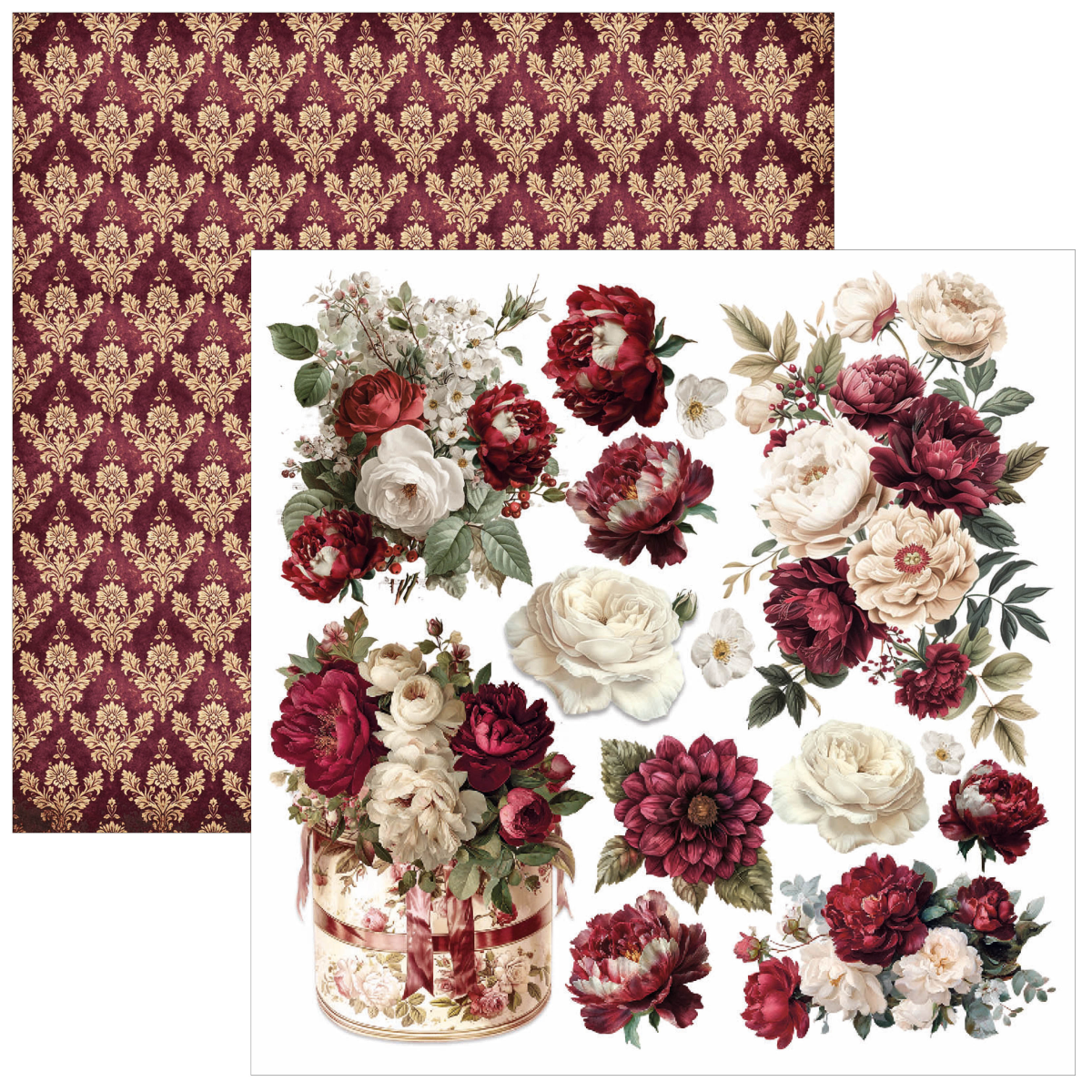 Alternative view of Bohemian Burgundy Fussy Cut Pad 6"x6" 24/Pkg
