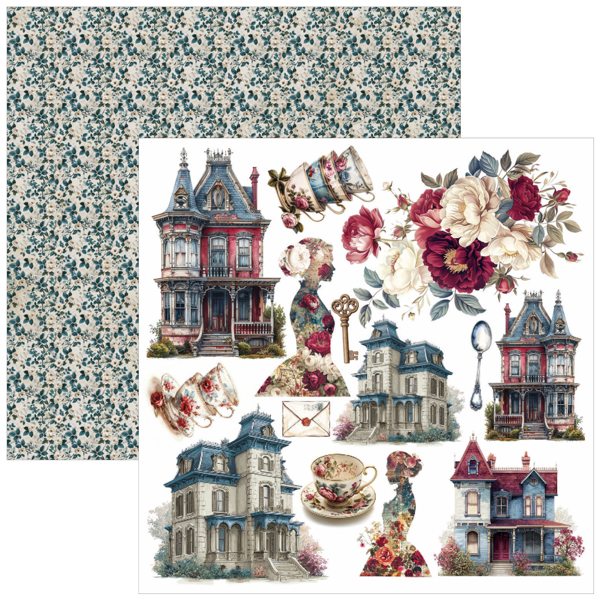 Bohemian Burgundy Fussy Cut Pad 6"x6" 24/Pkg - Image 6