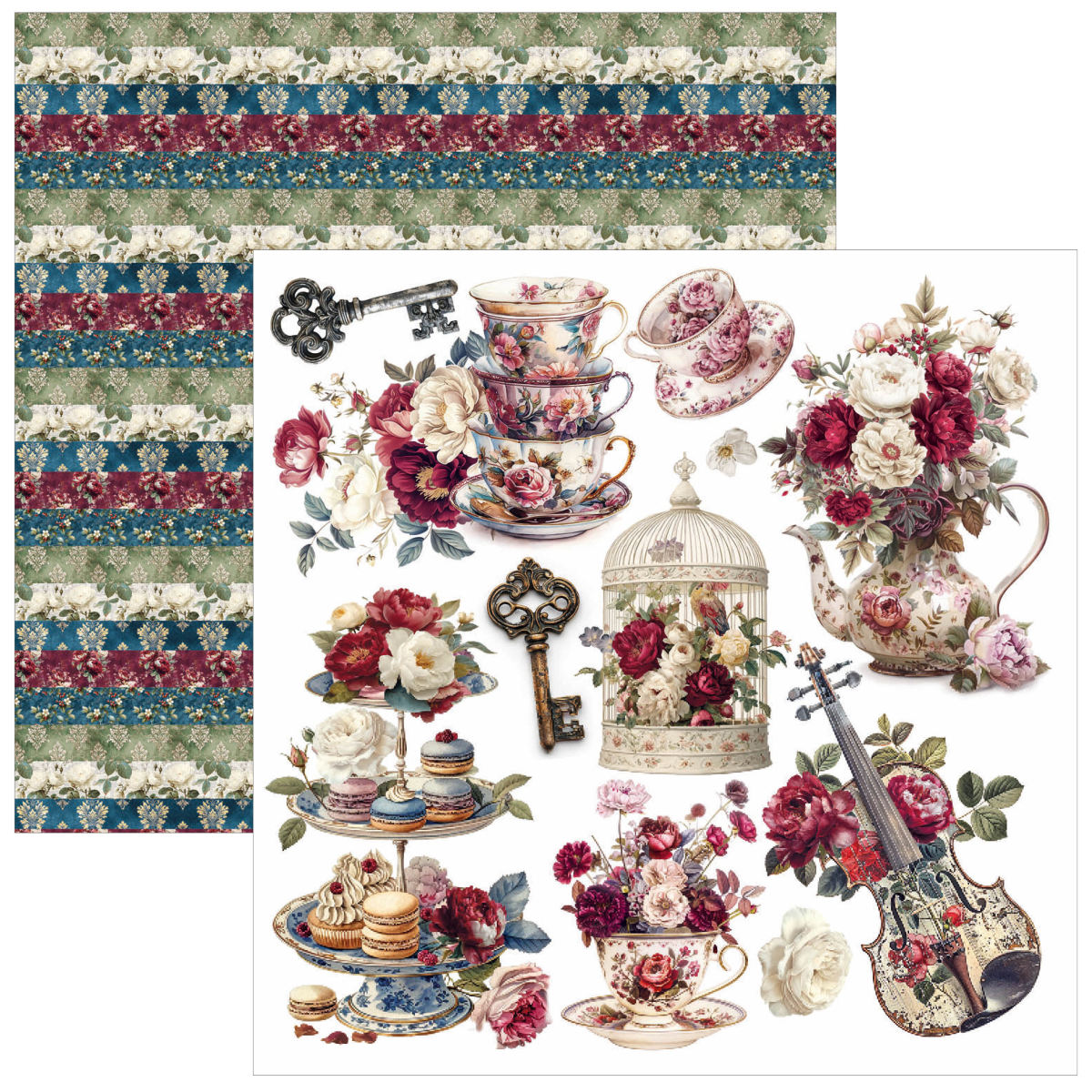 Bohemian Burgundy Fussy Cut Pad 6"x6" 24/Pkg - Image 9