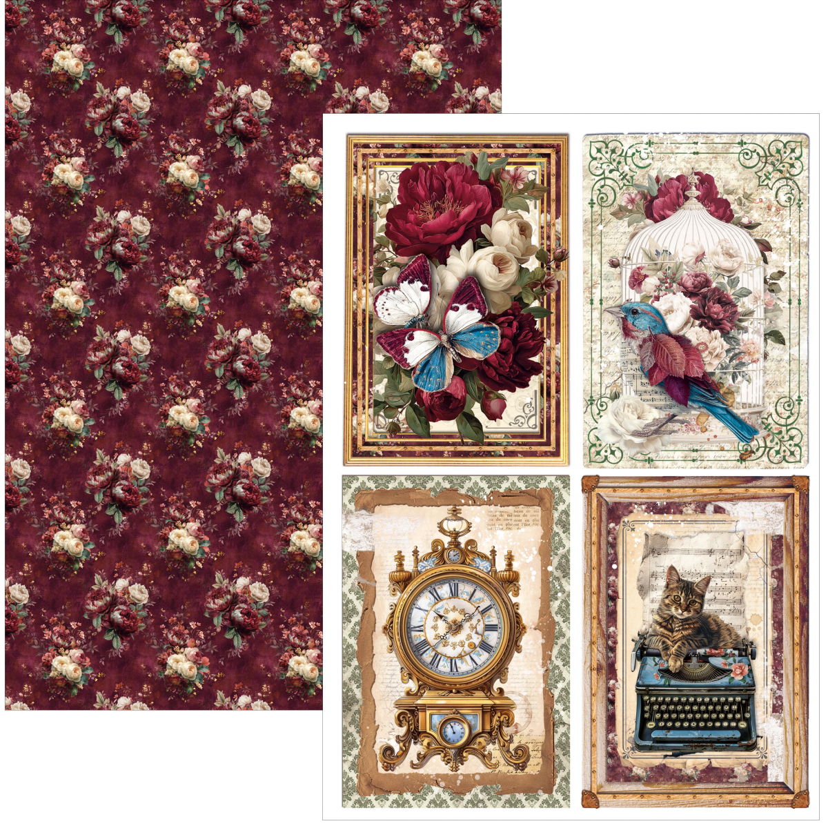 Bohemian Burgundy Creative Pad A4 9/Pkg - Image 4