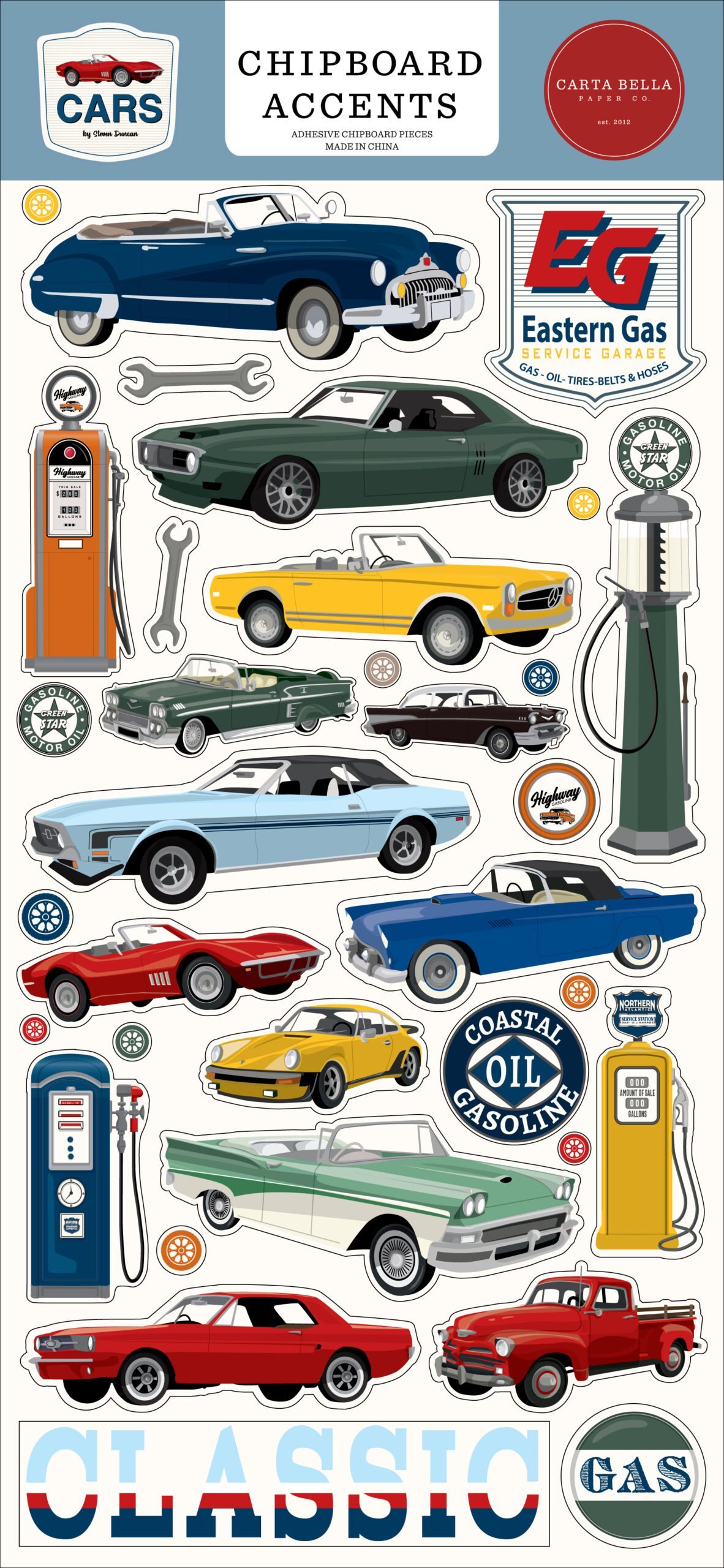 Cars 6x13 Chipboard Accents