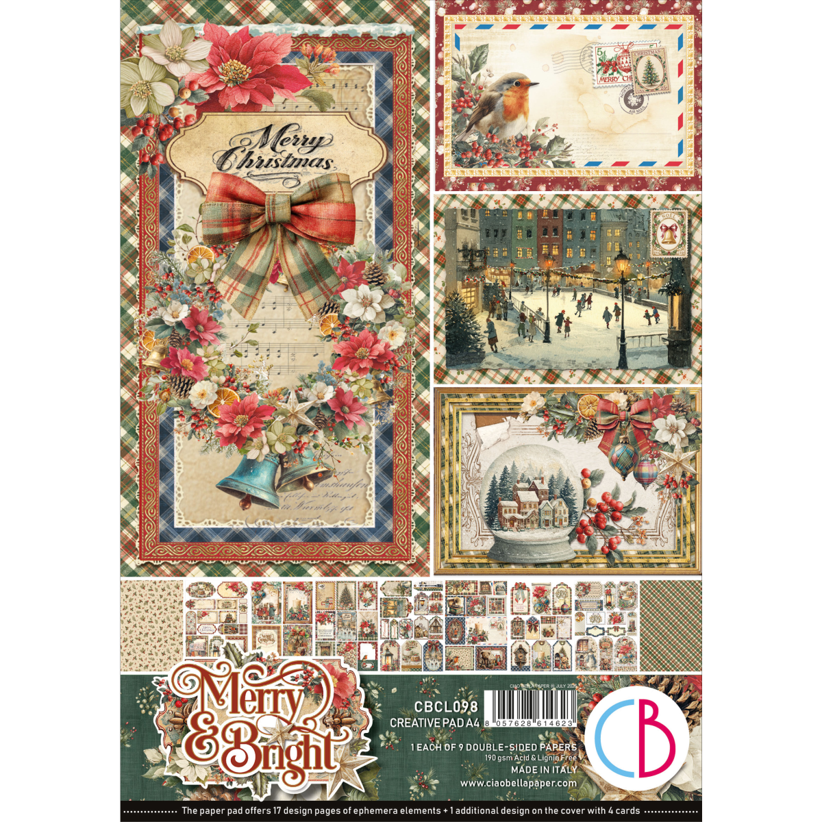Merry & Bright Creative Pad A4 9/Pkg