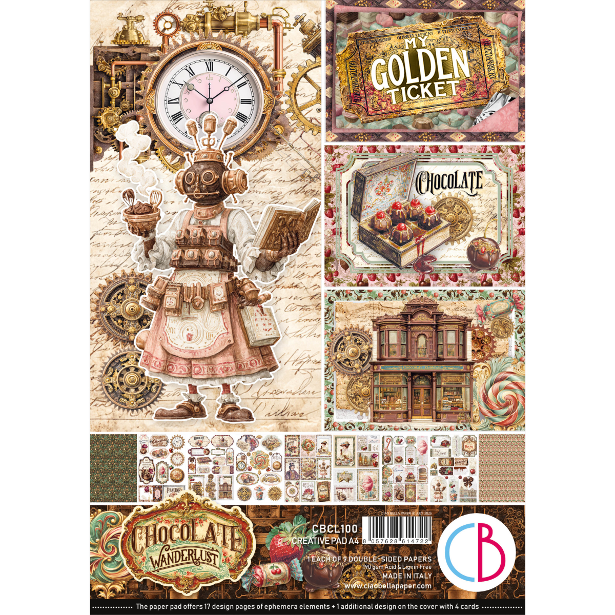 Chocolate Wanderlust Creative Pad A4 9/Pkg