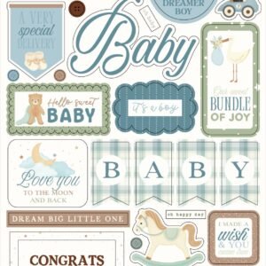 Little Lullabies - Baby Boy 6x13 Chipboard Words & Phrases