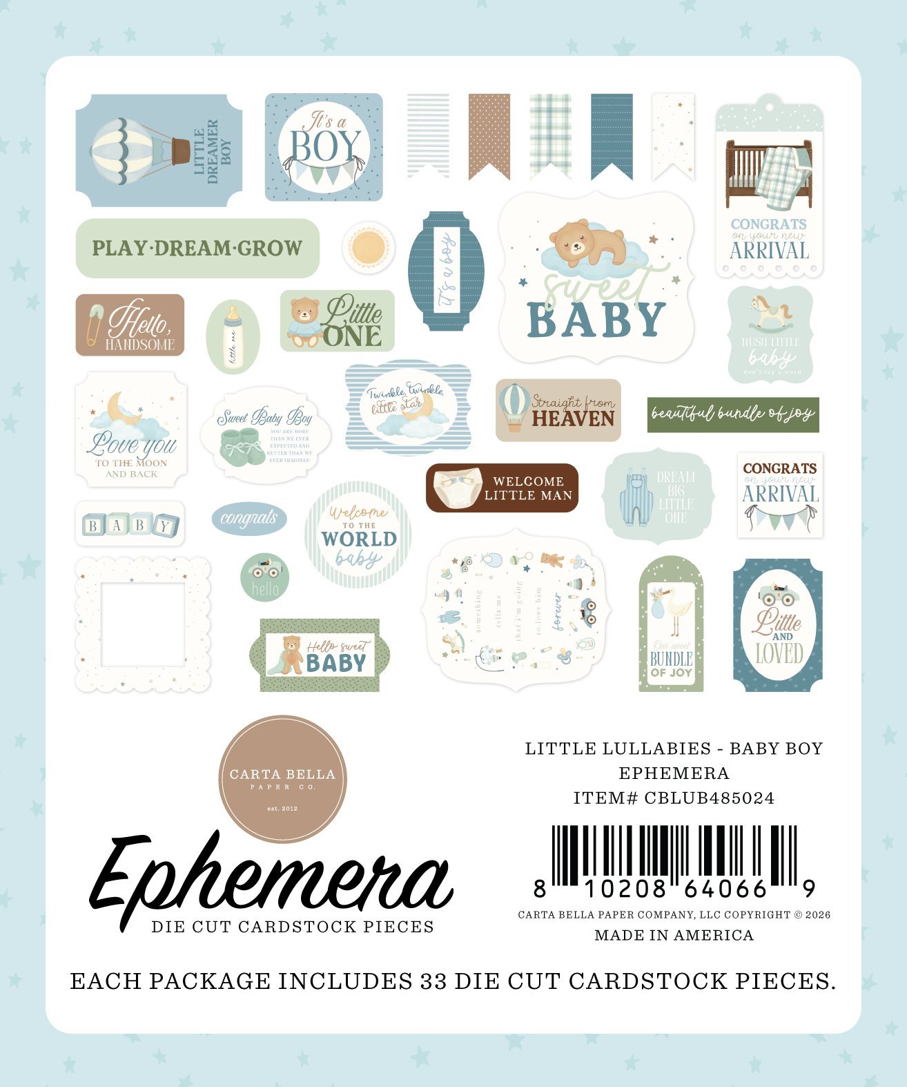 Little Lullabies - Baby Boy Ephemera