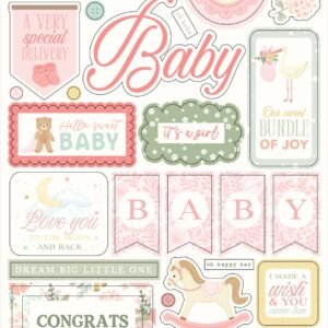 Little Lullabies - Baby Girl 6x13 Chipboard Words & Phrases