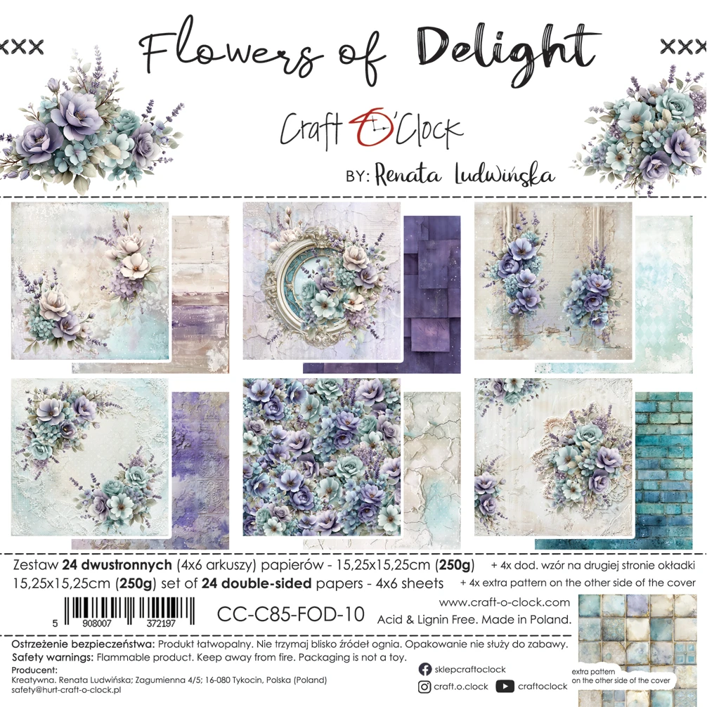 Craft O'Clock Flowers of Delight 6x6 Main Papers