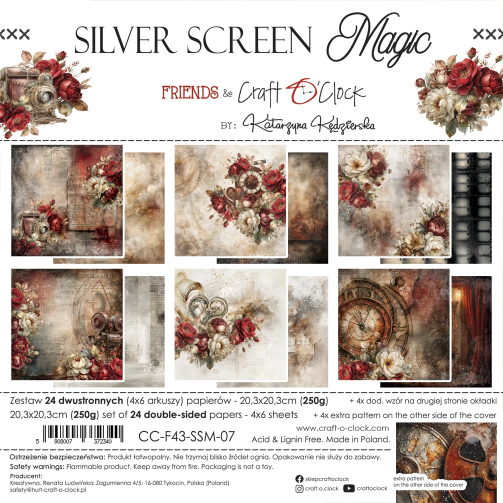 Craft O'Clock Silver Screen Magic 8x8 Main Papers