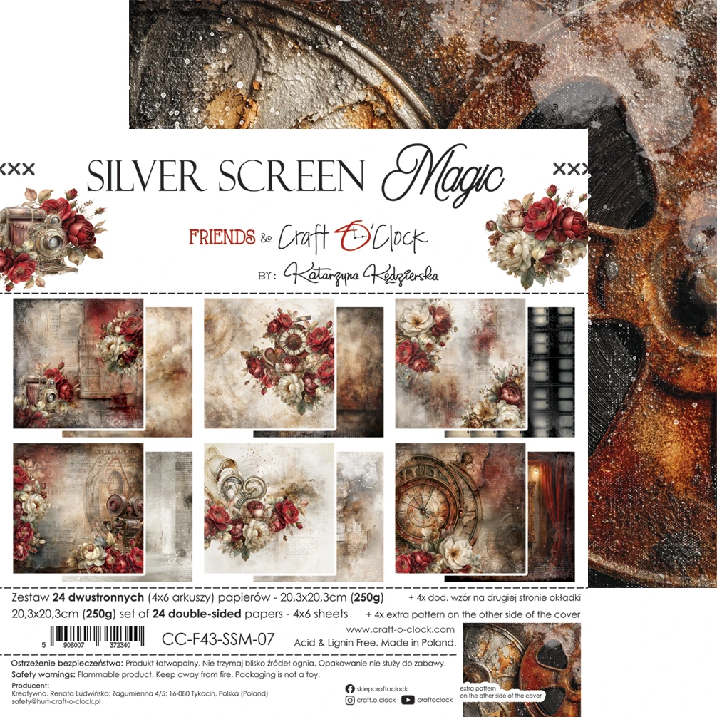 Craft O'Clock Silver Screen Magic 8x8 Mixed Set Papers - Image 18