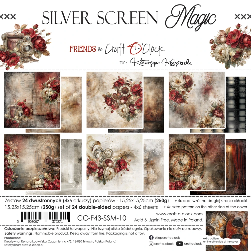 Craft O'Clock Silver Screen Magic 6x6 Main Papers