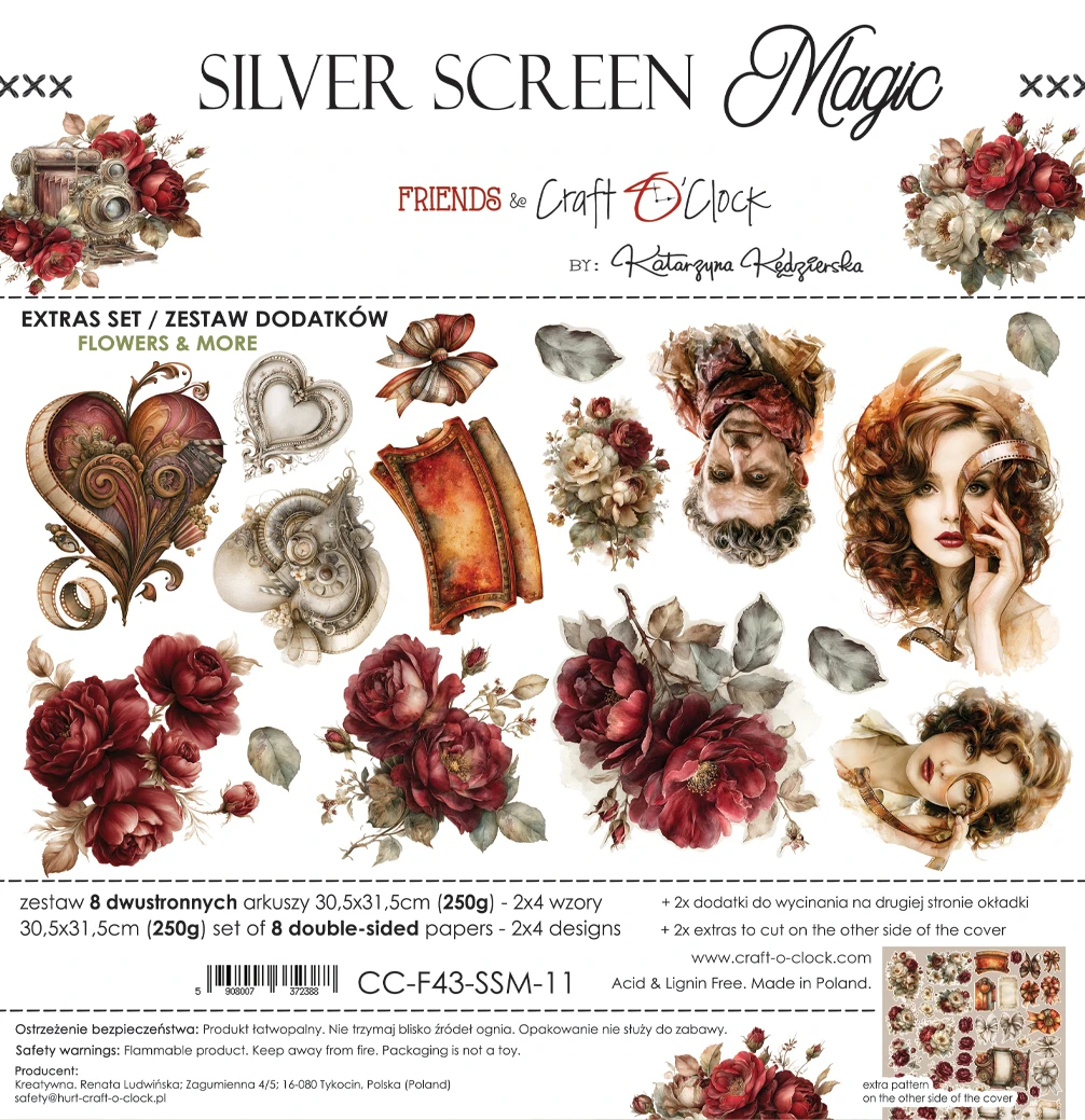 Craft O'Clock Silver Screen Magic Extras Flowers Set 1