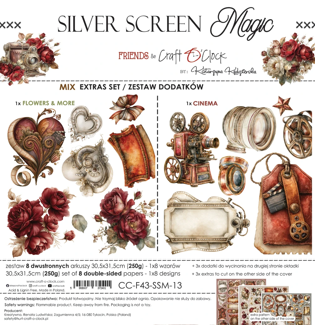 Craft O'Clock Silver Screen Magic Extras Set 3 Mixed