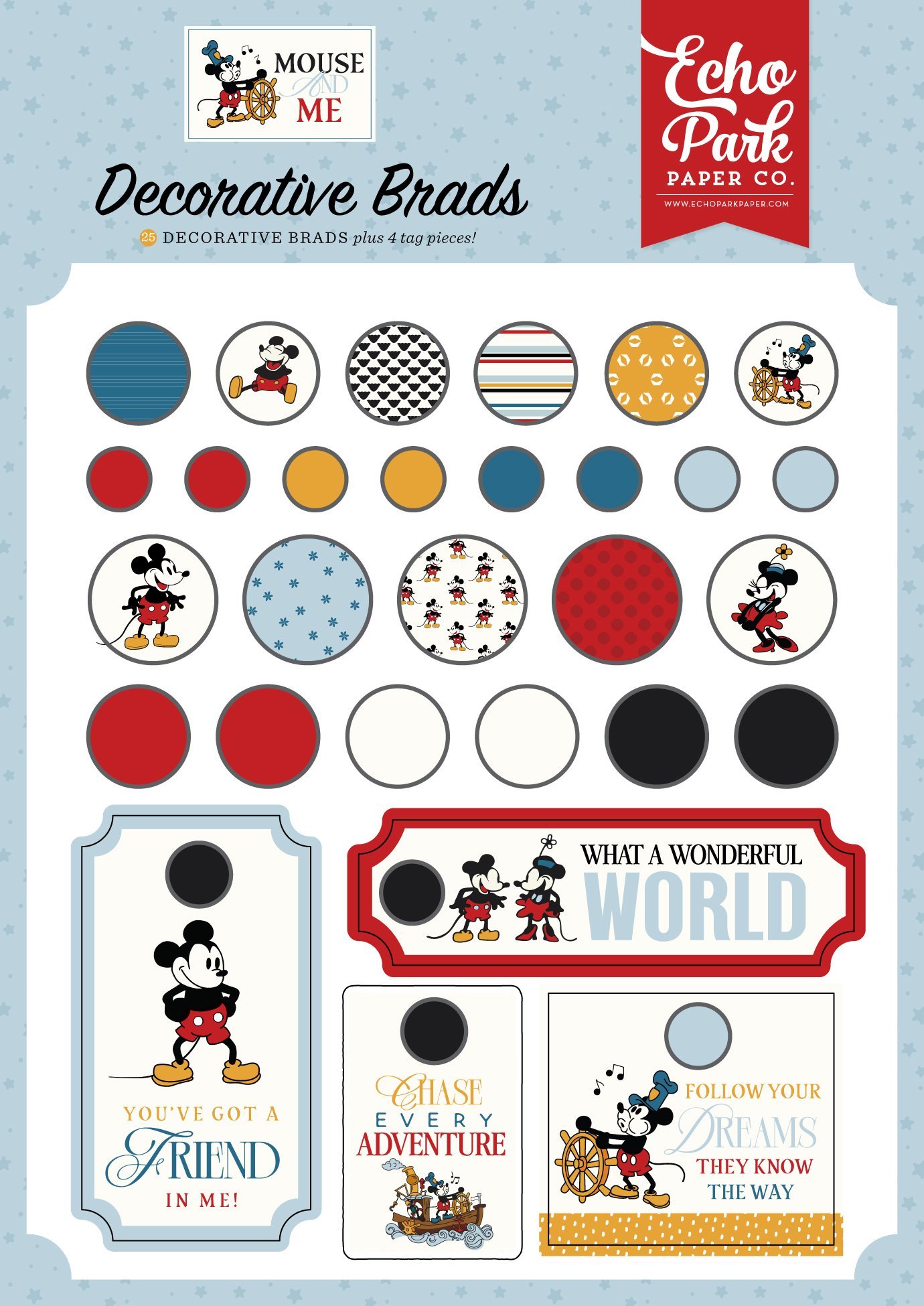 Mouse And Me Decorative Brads