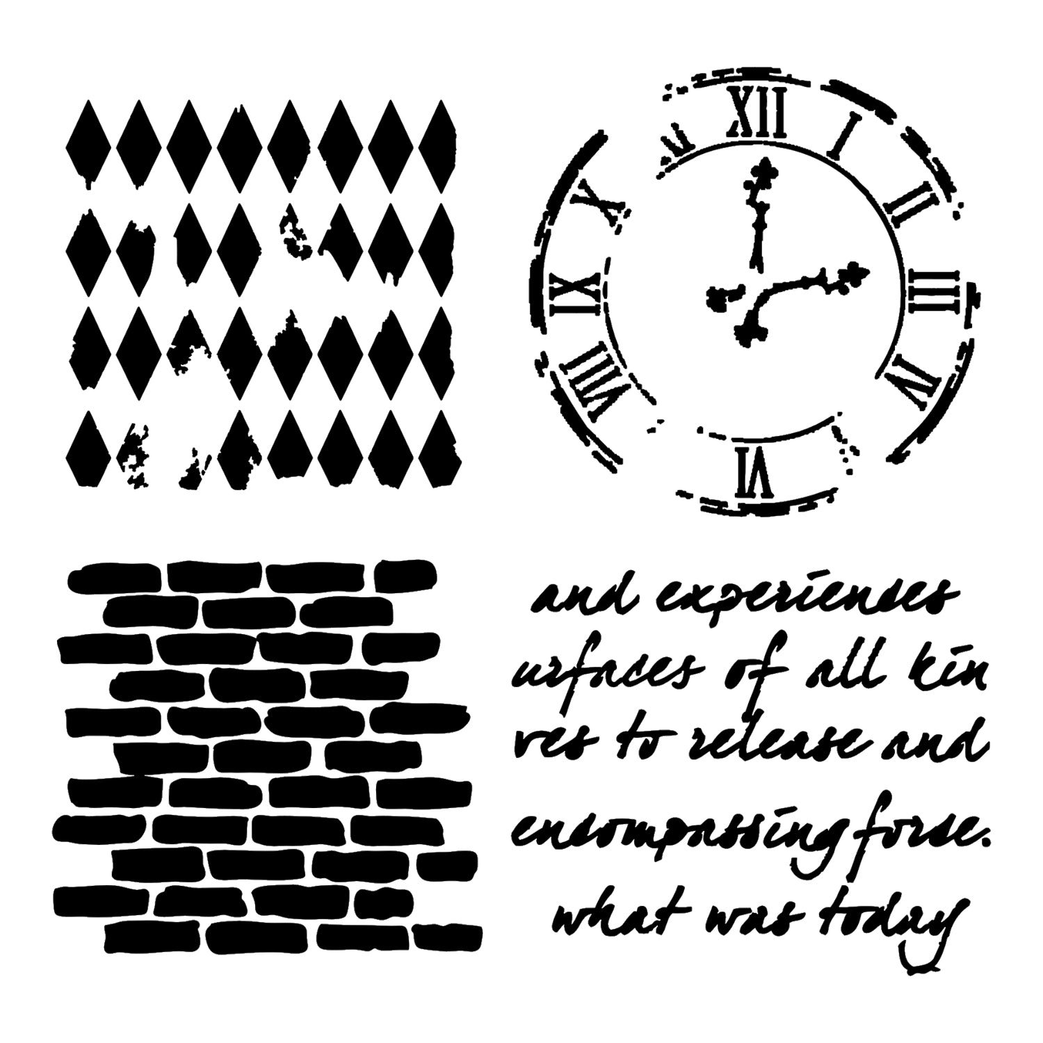 The Crafters Workshop - 6x6 Stencils - Collage Elements - TCW1090s