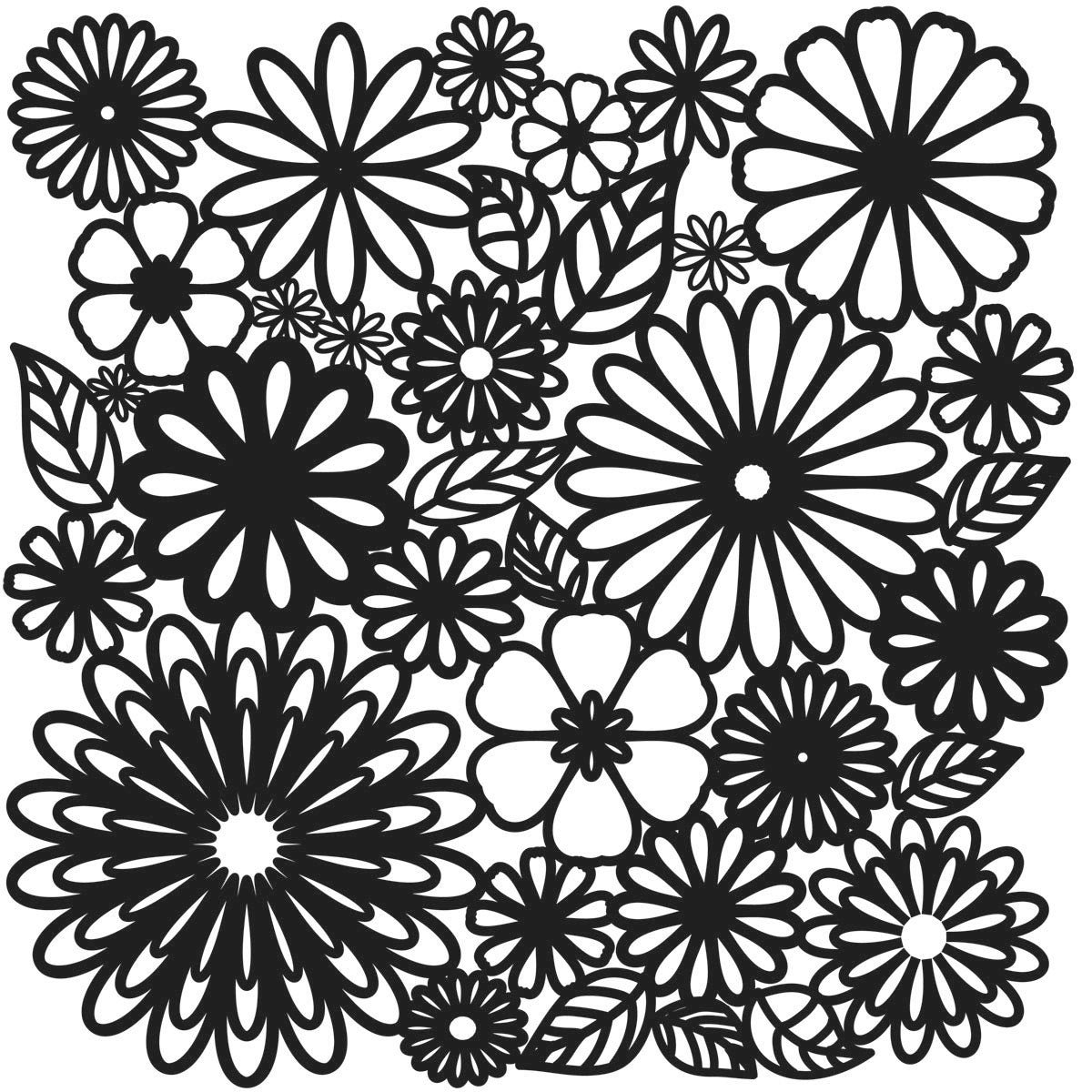 The Crafters Workshop - 6x6 Stencils - Flower Frenzy - TCW157s