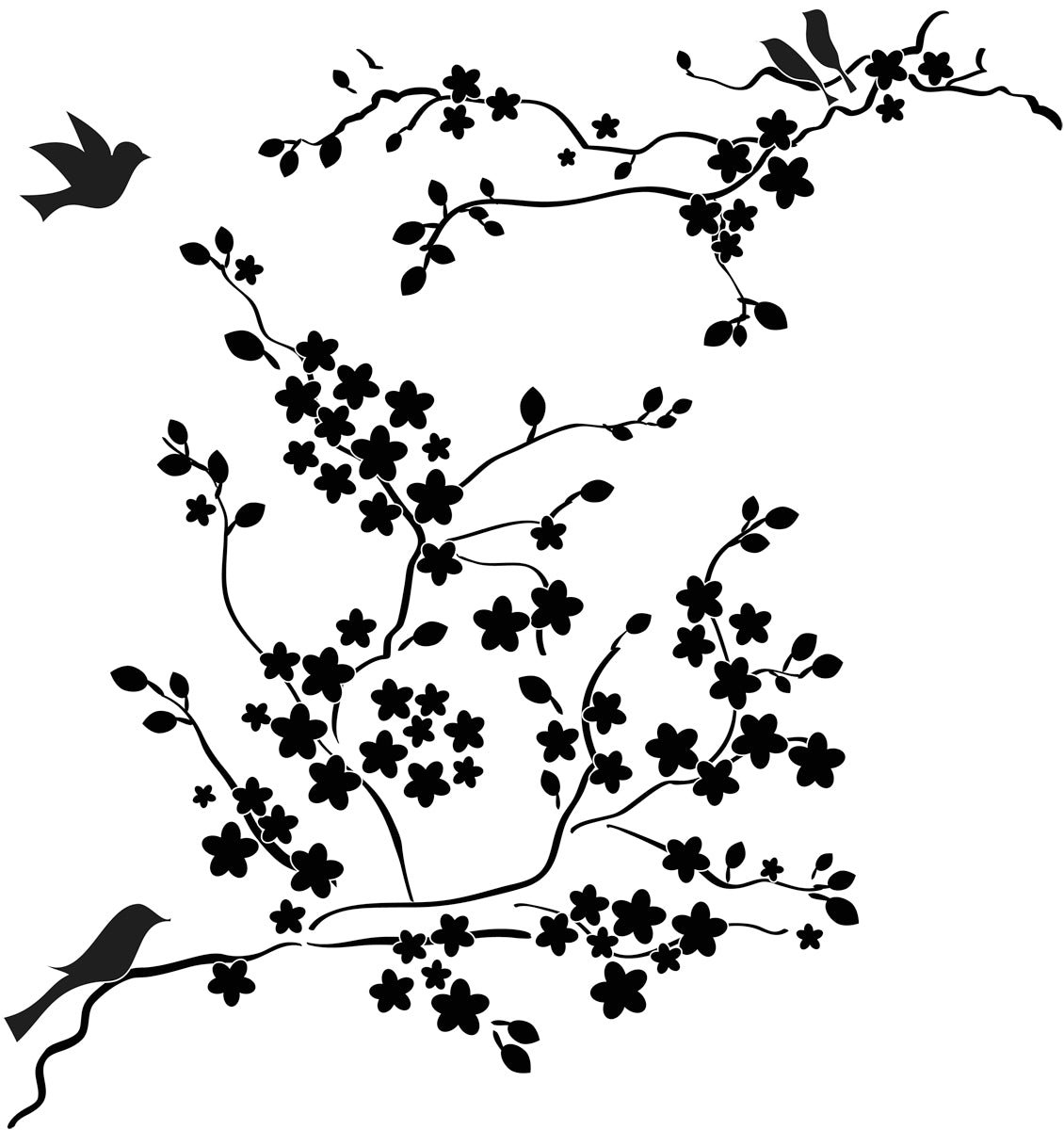 The Crafters Workshop - 6x6 Stencils - Cherry Blossoms - TCW177s