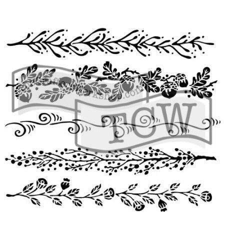 The Crafters Workshop - 6x6 Stencils - Fanciful Borders - TCW615s