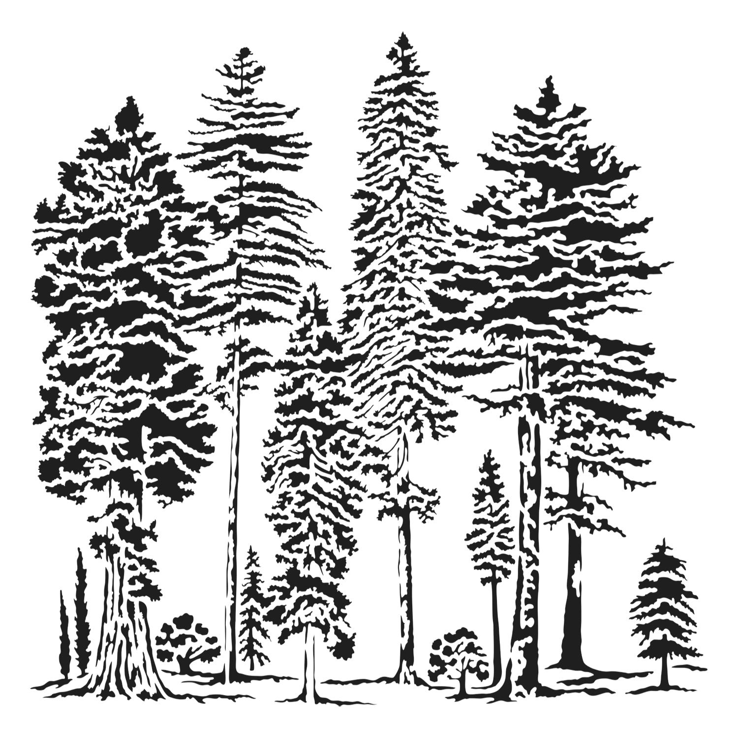 The Crafters Workshop - 6x6 Stencils - Majestic Forest - TCW1040s