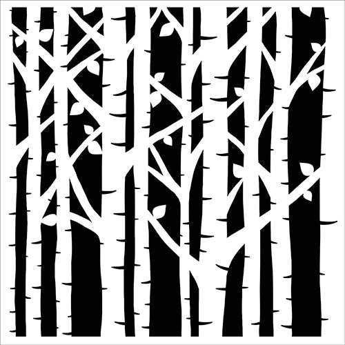 The Crafters Workshop - 6x6 Stencils - Birch Trees - TCW1052s