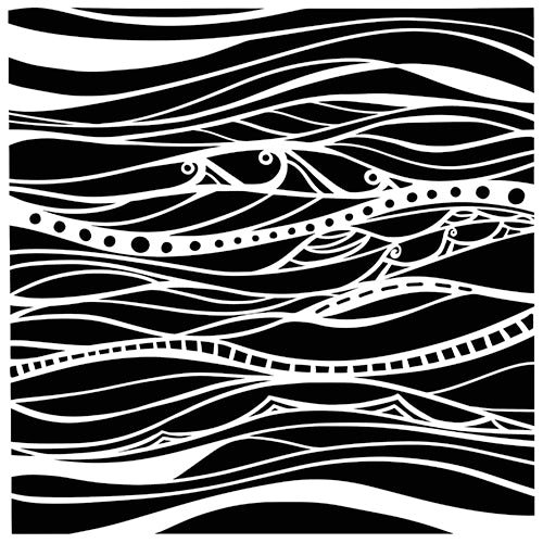 The Crafters Workshop - 6x6 Stencils - Calm Waves - TCW1060s