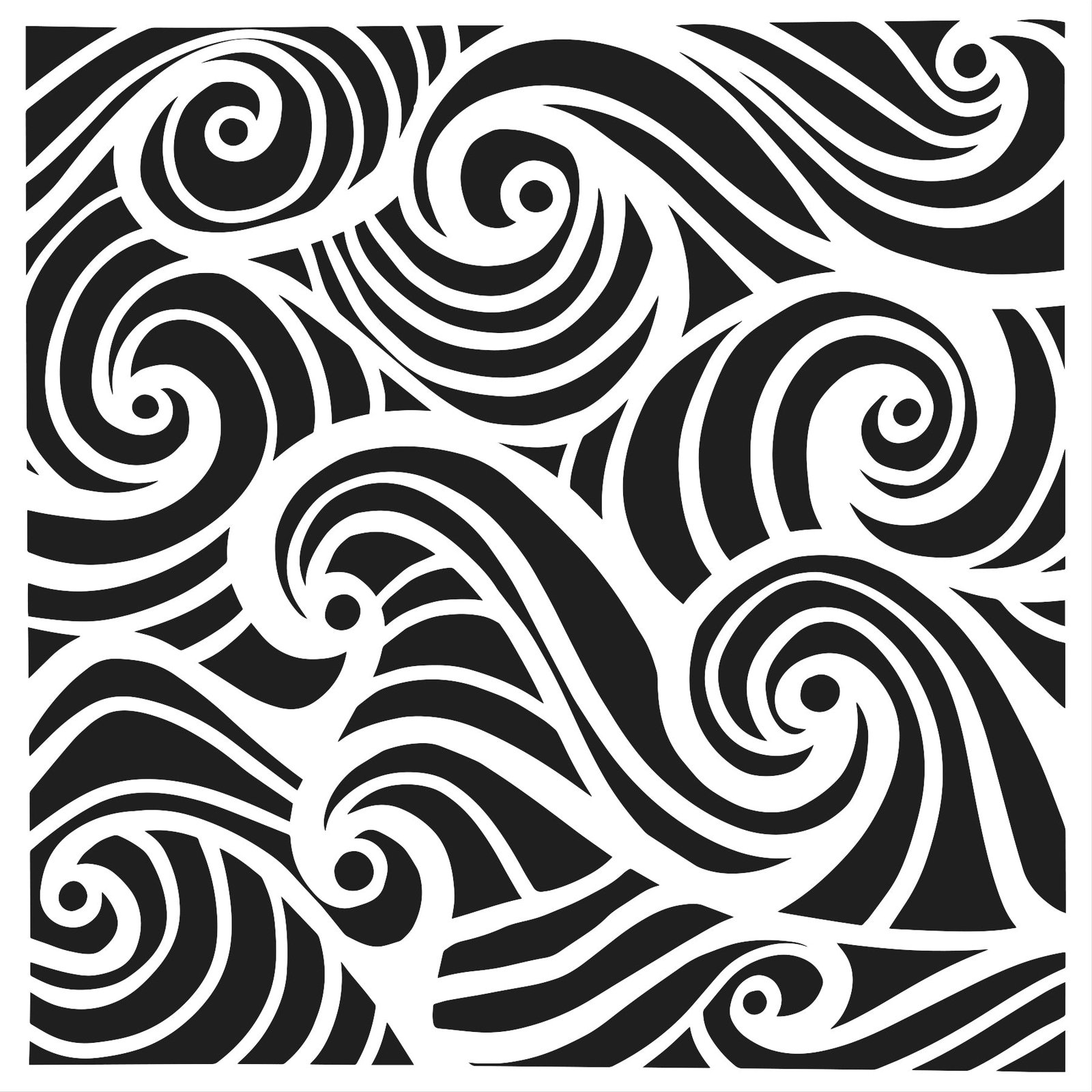 The Crafters Workshop - 6x6 Stencils - Swirling Waves - TCW1064s