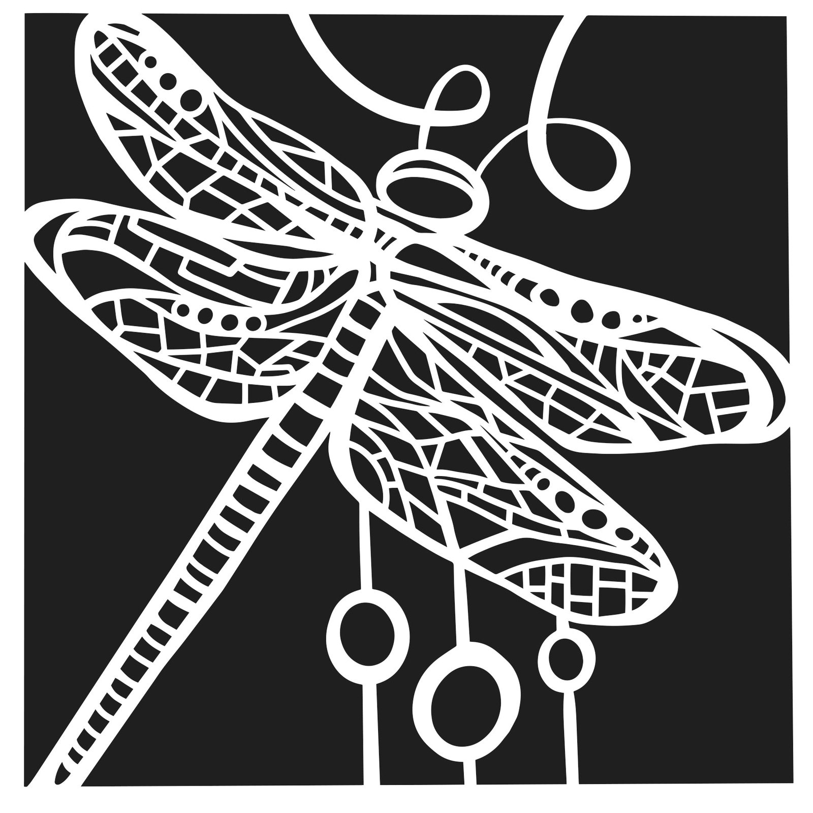 The Crafters Workshop - 6x6 Stencils - Dragonfly Dance - TCW1065s