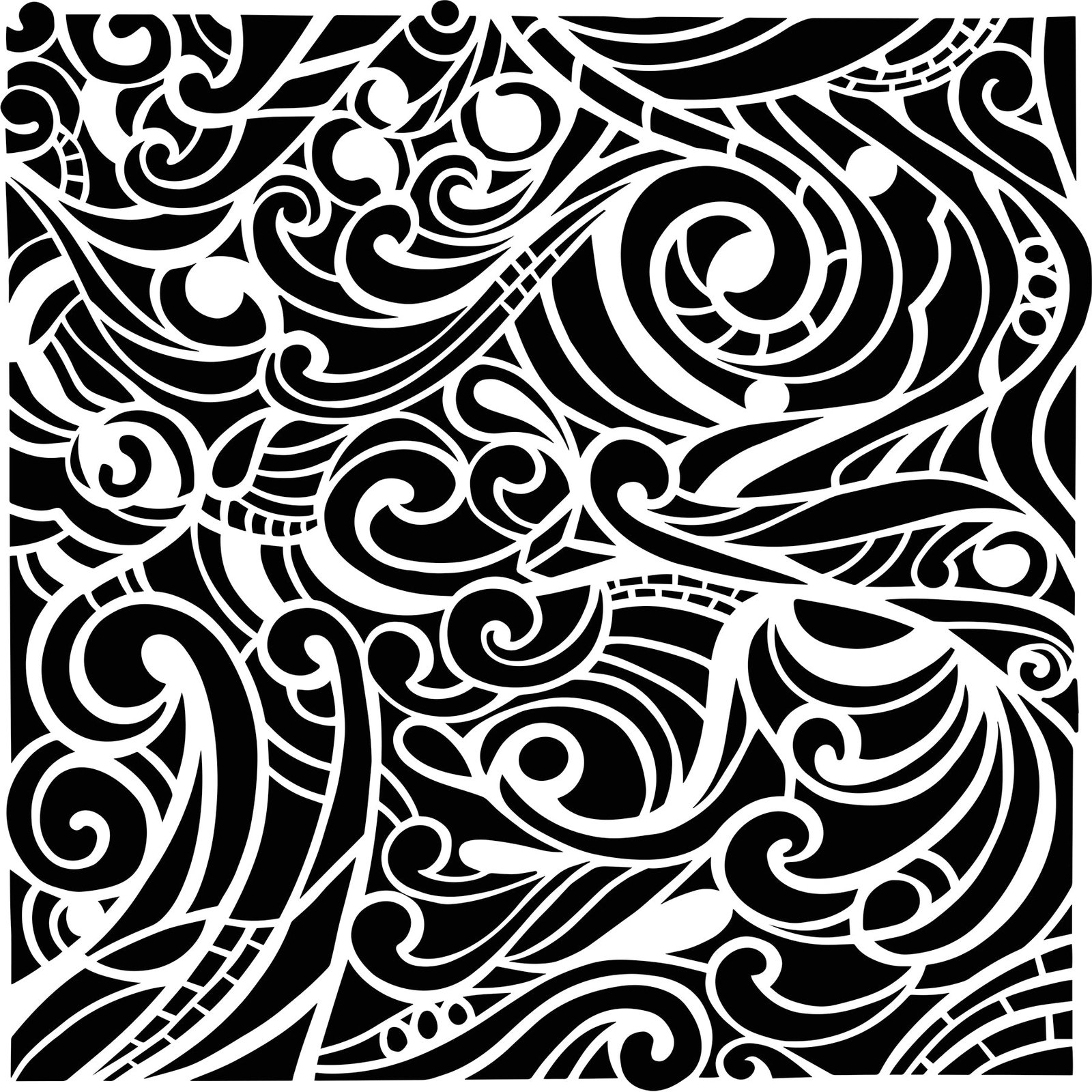 The Crafters Workshop - 6x6 Stencils - Swooshes - TCW1086s